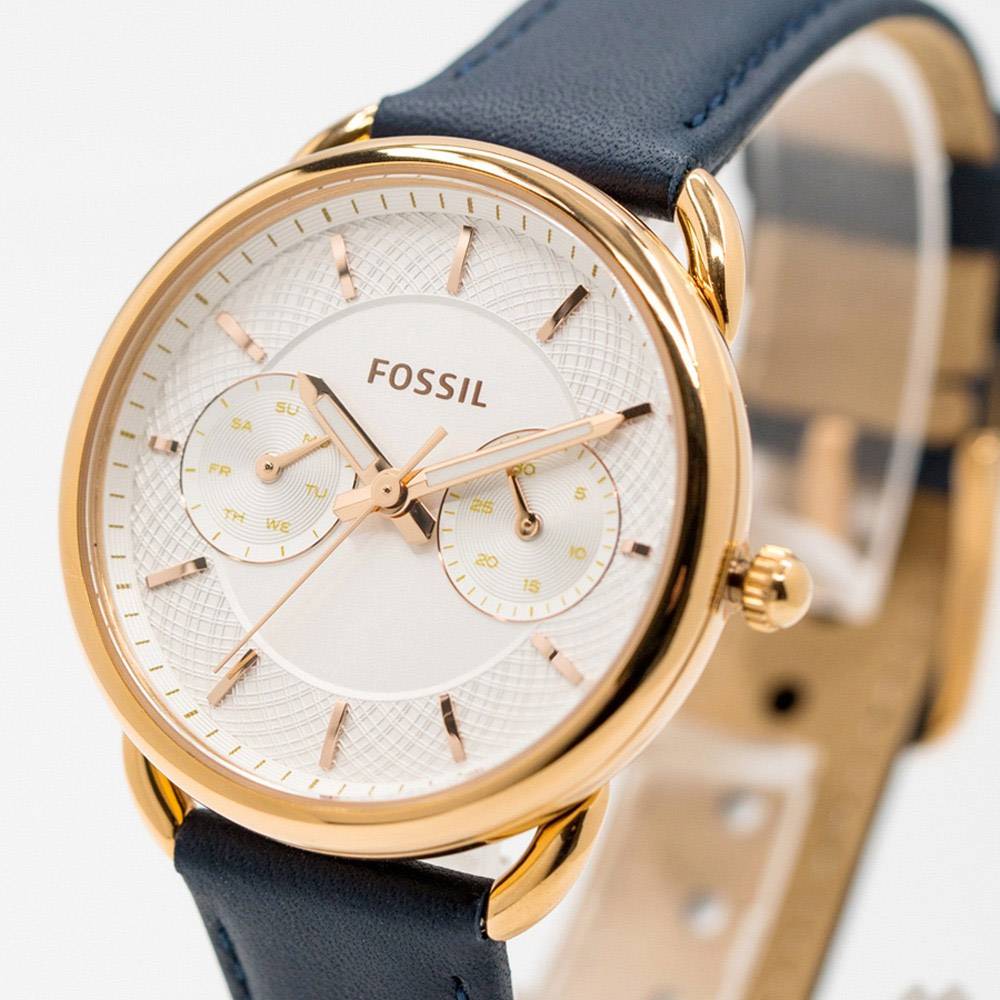 Fossil Tailor White Dial Blue Leather Strap Watch for Women - ES4260 Buy Now By Fossil
