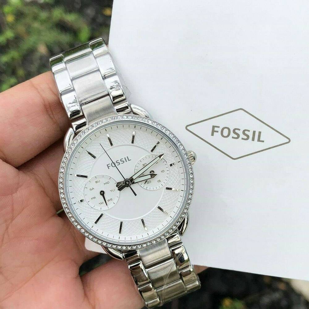 Fossil Tailor White Dial Silver Steel Strap Watch for Women - ES4262 Buy Now By Fossil