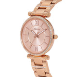 Fossil Carlie Rose Gold Dial Rose Gold Steel Strap Watch for Women - ES4301 Buy Now By Fossil