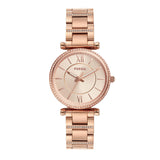 Fossil Carlie Rose Gold Dial Rose Gold Steel Strap Watch for Women - ES4301 Buy Now By Fossil