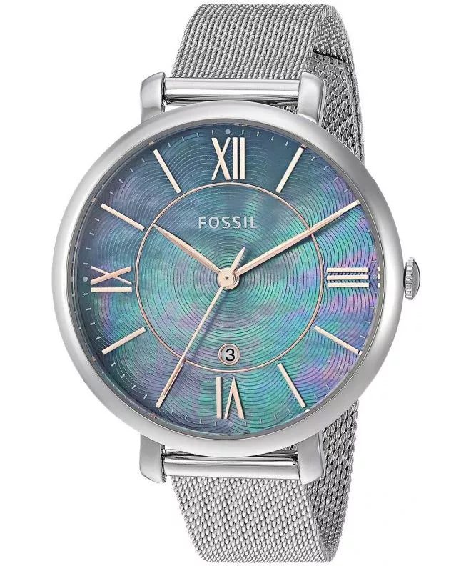 Fossil Jacqueline Mother of Pearl Blue Dial Silver Mesh Strap Watch for Women - ES4322 Buy Now By Fossil