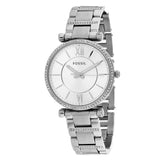 Fossil Carlie Silver Dial Silver Steel Strap Watch for Women - ES4341 Buy Now By Fossil