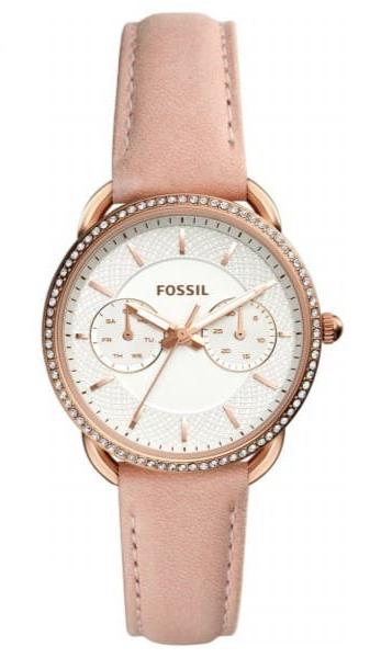 Fossil Tailor Quartz White Dial Pink Leather Strap Watch for Women - ES4393 Buy Now By Fossil