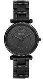 Fossil Carlie Black Dial Black Steel Strap Watch for Women - ES4488