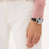 Fossil Jacqueline Mother of Pearl Dial Black Leather Strap Watch for Women - ES4535 Buy Now By Fossil