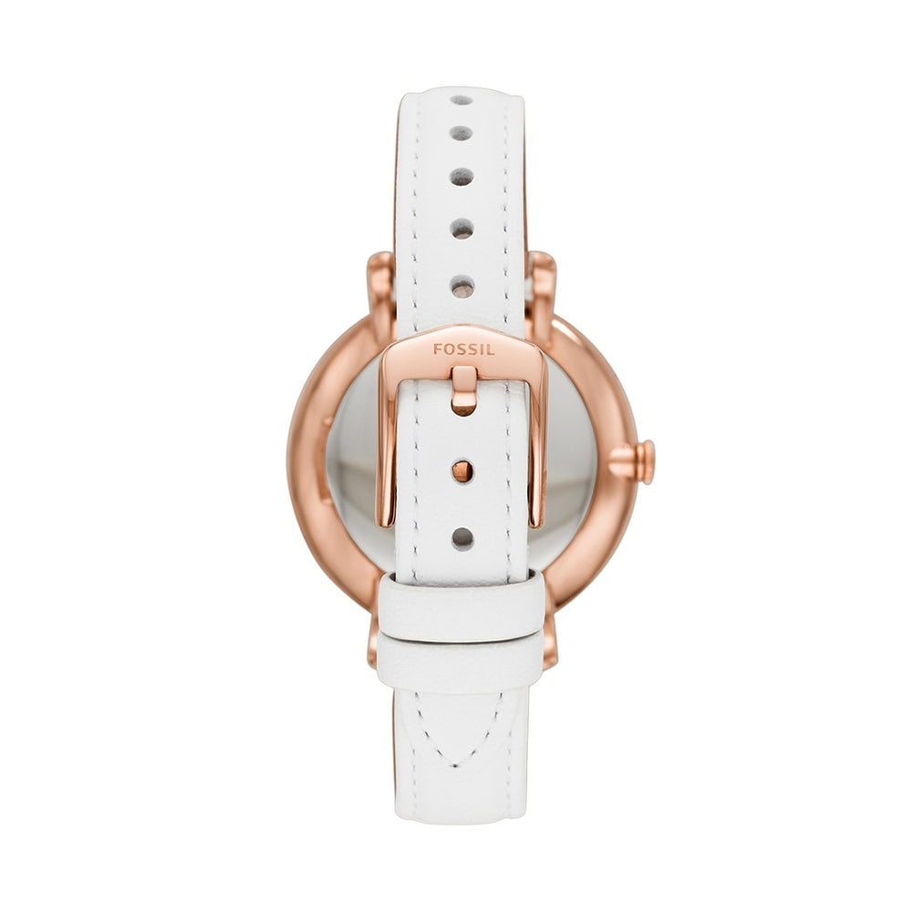 Fossil Jacqueline Quartz Mother of Pearl White Dial White Leather Strap Watch for Women - ES4579 Buy Now By Fossil