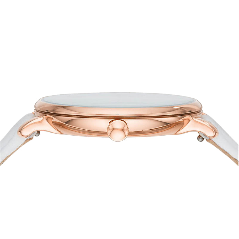 Fossil Jacqueline Quartz Mother of Pearl White Dial White Leather Strap Watch for Women - ES4579 Buy Now By Fossil