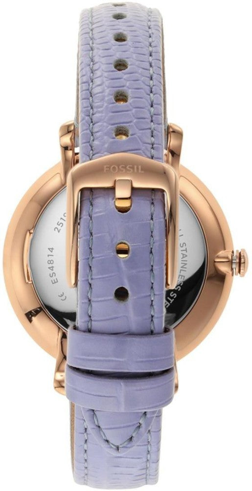 Fossil Jacqueline Purple Dial Purple Leather Strap Watch for Women - ES4814 Buy Now By Fossil