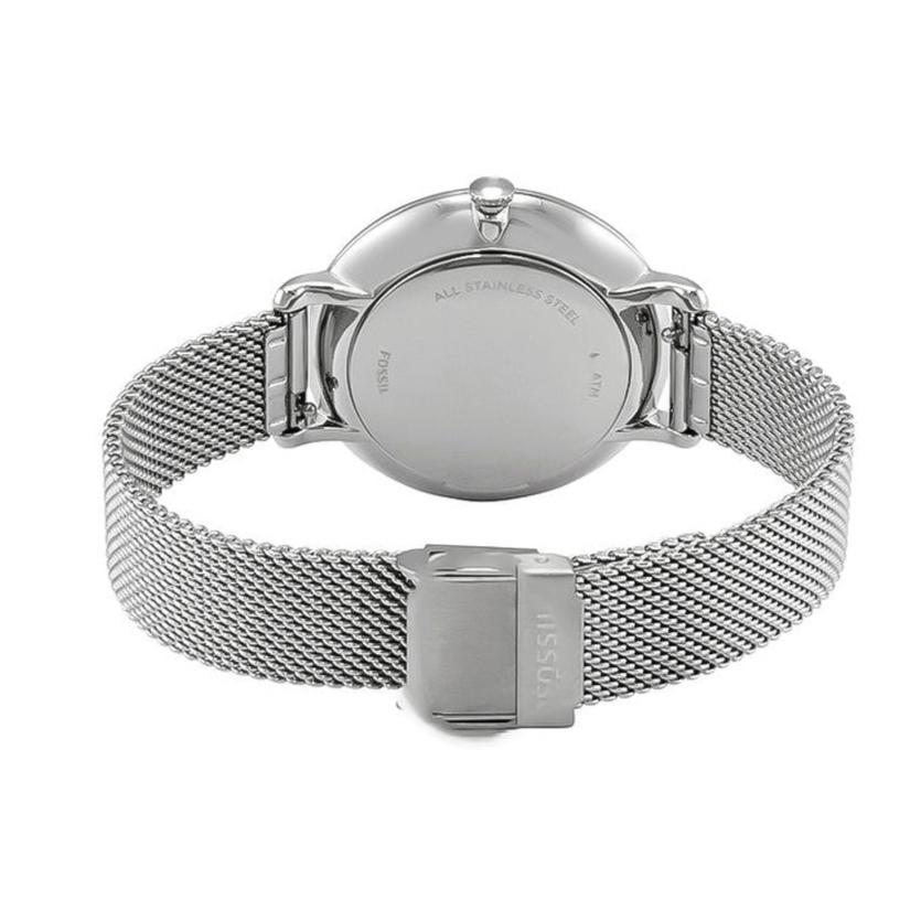 Fossil Jacqueline Three Hand Pink Dial Silver Mesh Strap Watch for Women - ES5089 Buy Now By Fossil