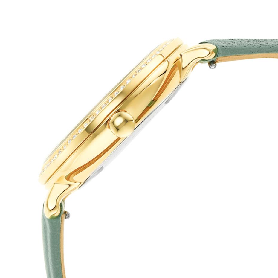 Fossil Jacqueline Analog Moonphase Mother of Pearl White Dial Green Leather Strap Watch for Women - ES5168 Buy Now By Fossil