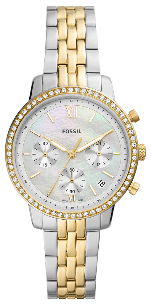 Fossil Neutra Chronograph Mother of Pearl White Dial Two Tone Steel Strap Watch for Women - ES5216 Buy Now By Fossil