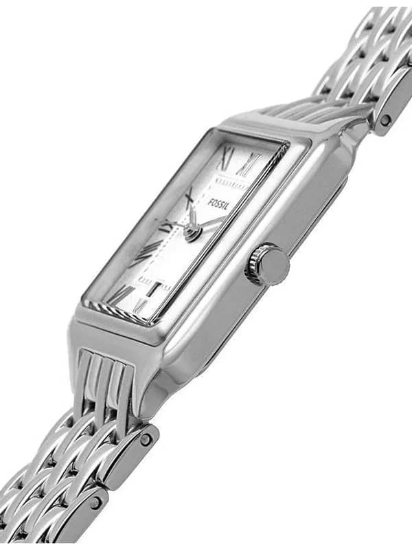 Fossil Raquel Three Hand Date White Dial Silver Steel Strap Watch for Women - ES5221 Buy Now By Fossil