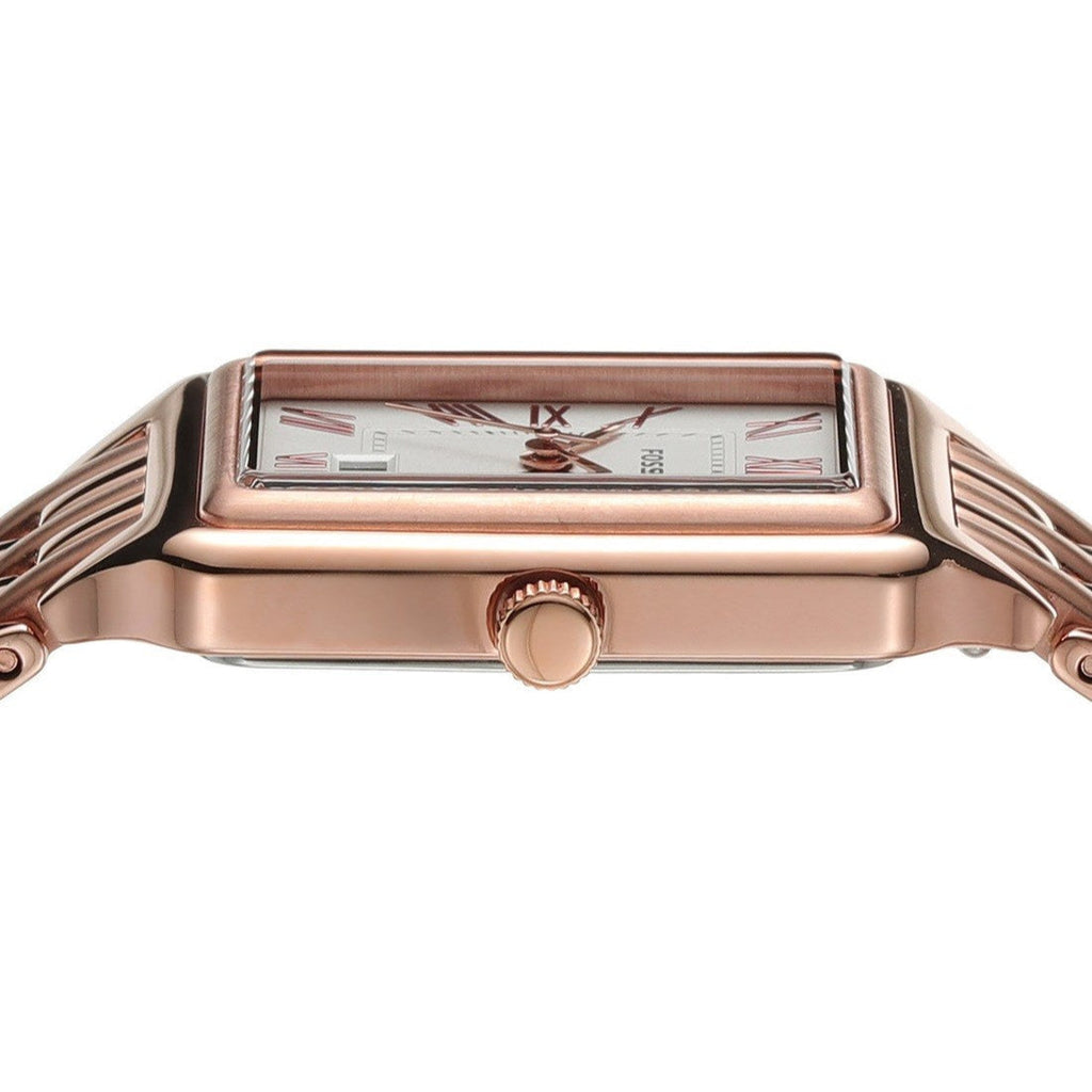 Fossil Raquel Three Hand Date White Dial Rose Gold Steel Strap Watch For Women - ES5271 Buy Now By Fossil