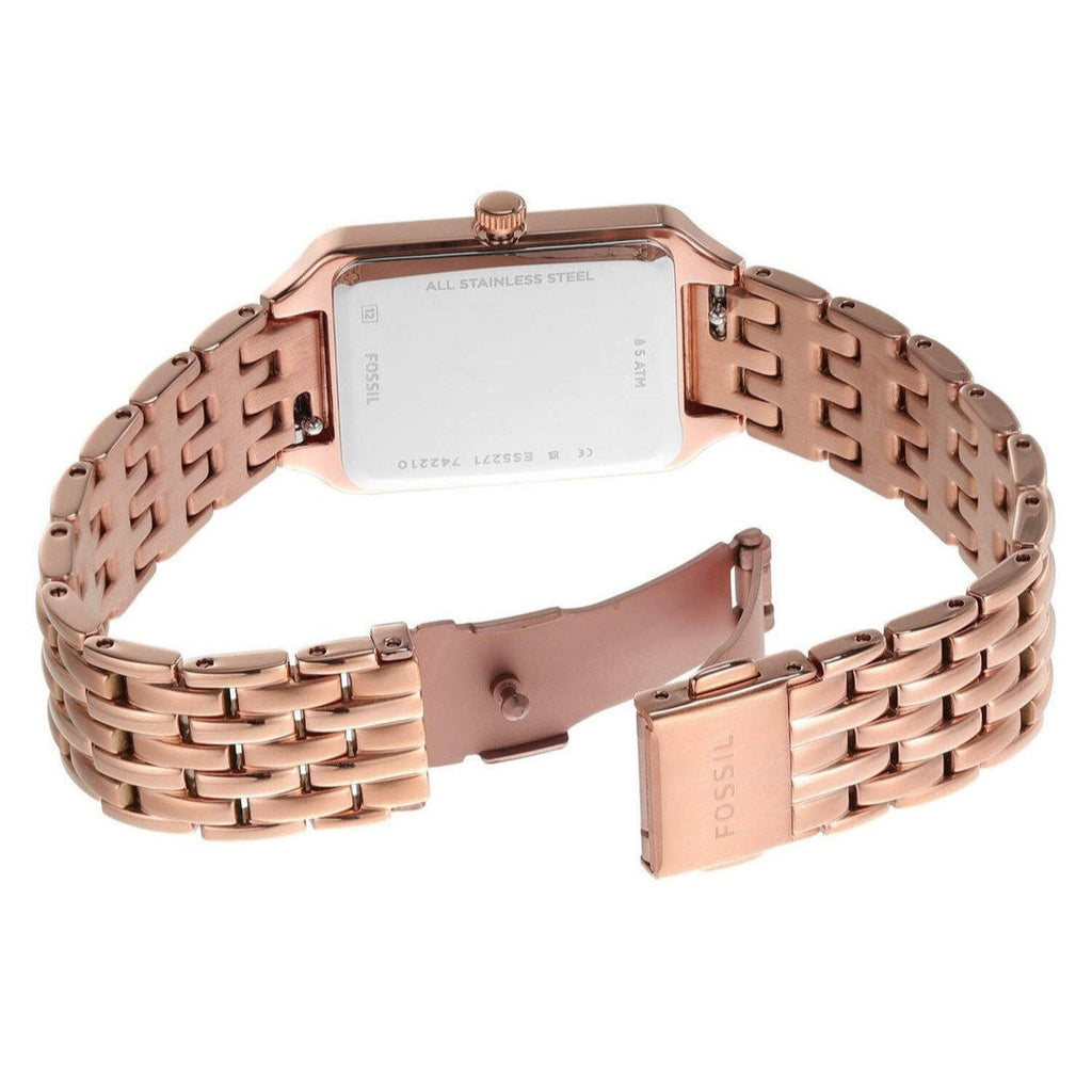 Fossil Raquel Three Hand Date White Dial Rose Gold Steel Strap Watch For Women - ES5271 Buy Now By Fossil