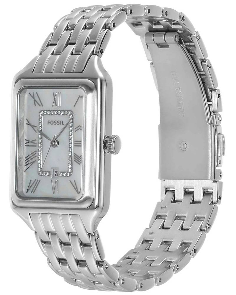 Fossil Raquel Three Hand Date Mother of Pearl Dial Silver Steel Strap Watch for Women - ES5306 Buy Now By Fossil