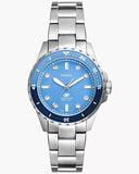 Fossil Blue Dive Three Hand Blue Dial Silver Steel Strap Watch For Women - ES5353 Buy Now By Fossil