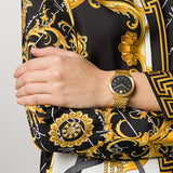 Versace V-Twist Black Dial Gold Mesh Bracelet Watch for Women - VELS00819 Buy Now By Versace