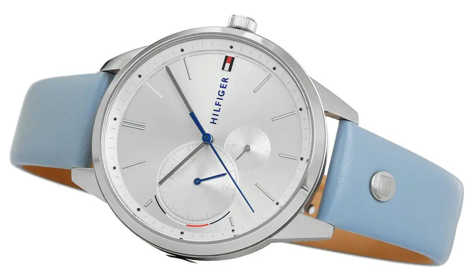 Tommy Hilfiger Brooke Silver Dial Blue Leather Strap Watch for Women - 1782023 Buy Now By Tommy Hilfiger