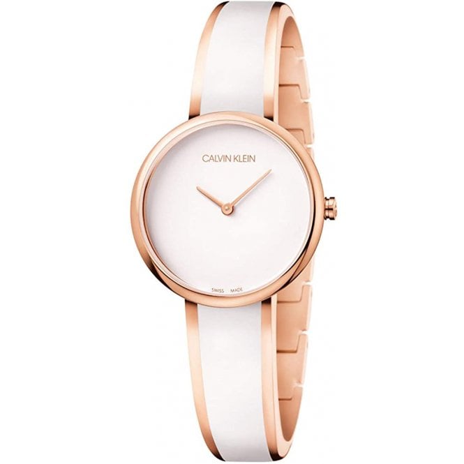 Calvin Klein Seduce White Dial Two Tone Steel Strap Watch for Women - K4E2N616 Buy Now By Calvin Klein
