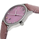 Gucci G-Timeless Pink Mother of Pearl Dial Pink Leather Strap Watch For Women - YA126586 Buy Now By Gucci