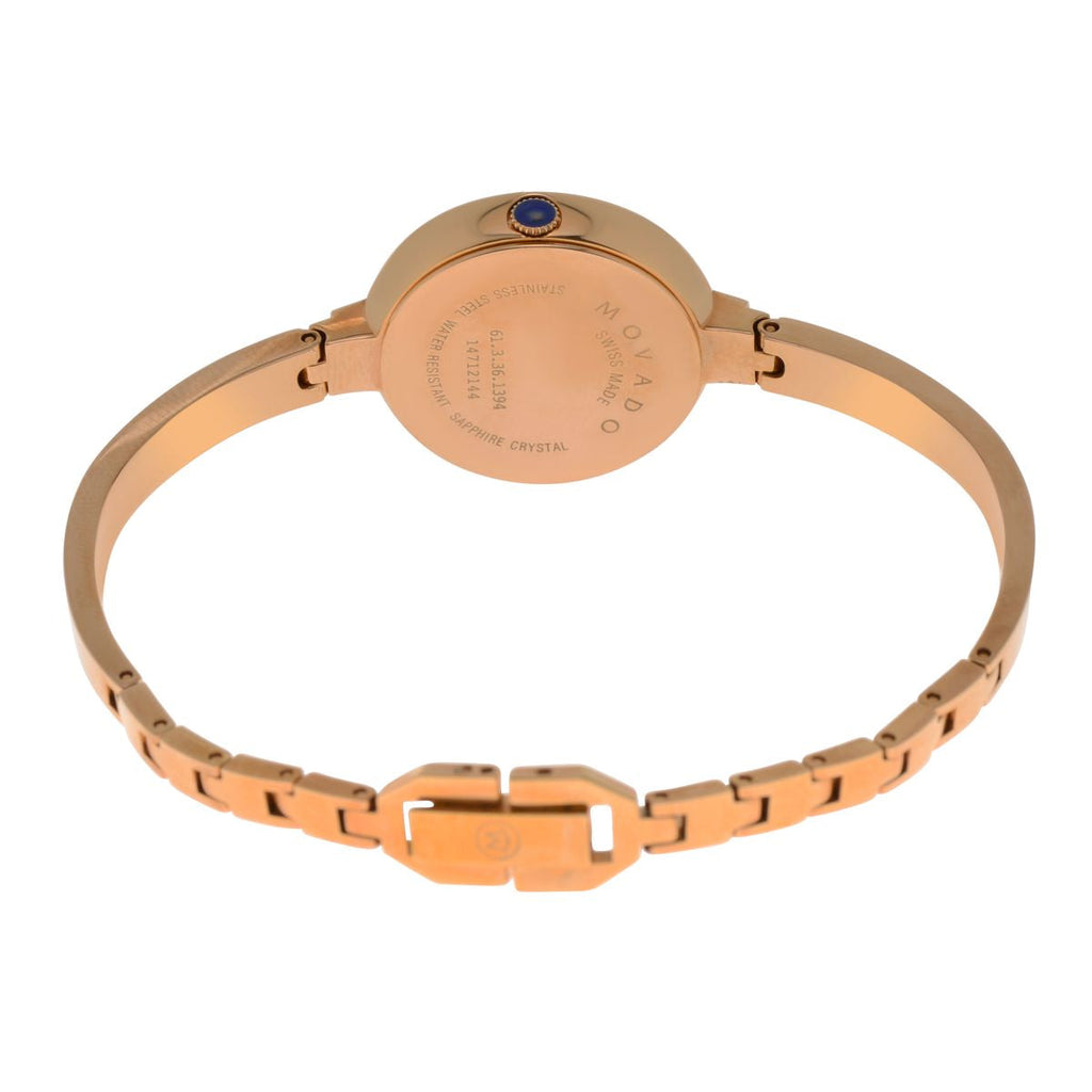 Movado Rondiro 22mm Black Dial Rose Gold Steel Strap Watch For Women - 0607065 Buy Now By Movado