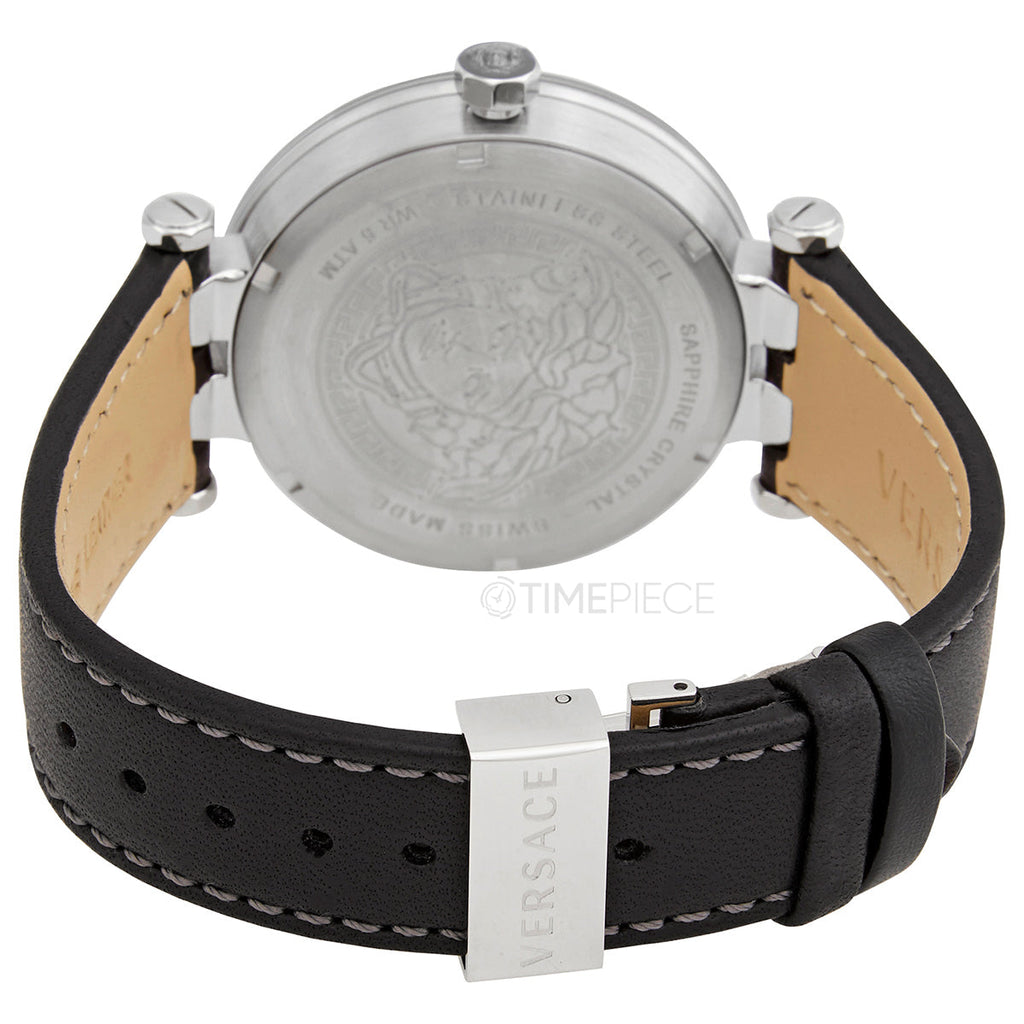 Versace Greca Sport Quartz Black Dial Black Leather Strap Watch For Men - VEZ300221 Buy Now By Versace