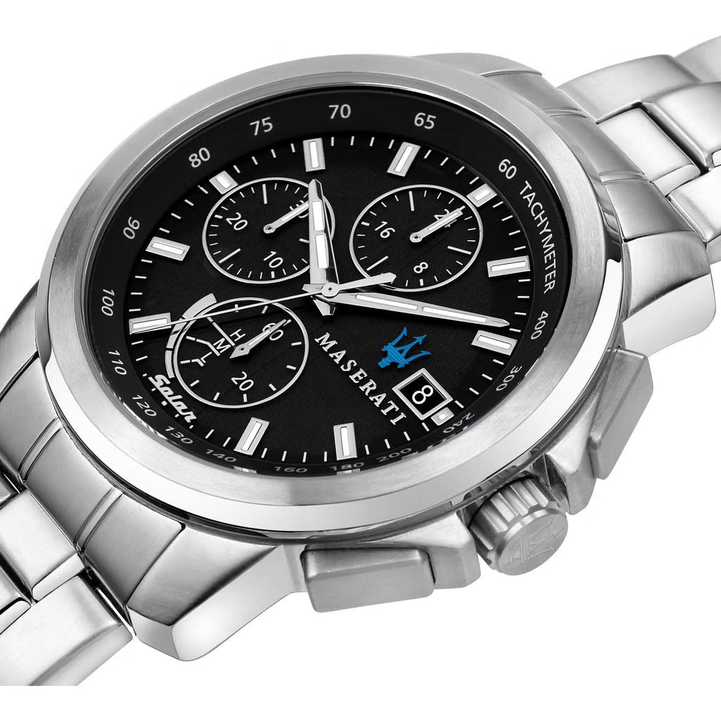 Maserati Successo Solar Edition Black Dial Silver Steel Strap Watch For Men - R8873645003 Buy Now By Maserati