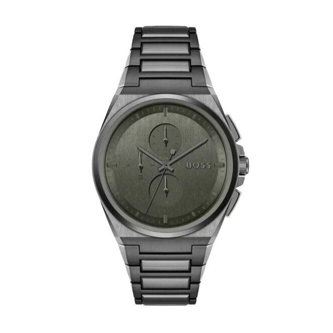 Hugo Boss Steer Chronograph Grey Dial Grey Steel Strap Watch For Men - 1514045 Buy Now By Hugo Boss