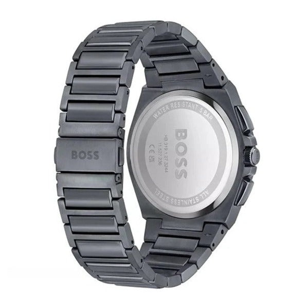 Hugo Boss Steer Chronograph Quartz Grey Dial Grey Steel Strap Watch For Men - 1513996 Buy Now By Hugo Boss