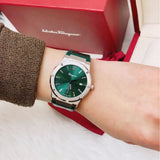 Salvatore Ferragamo F-80 Classic Green Dial Green Leather Strap Watch for Men - SFDT00119 Buy Now By Salvatore Ferragamo