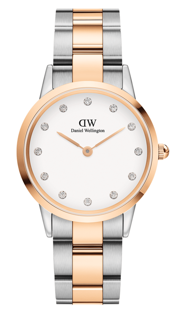 Daniel Wellington Iconic Link White Dial Two Tone Steel Strap Watch For Women - DW00100359 Buy Now By Daniel Wellington