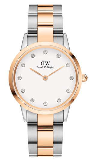 Daniel Wellington Iconic Link White Dial Two Tone Steel Strap Watch For Women - DW00100359 Buy Now By Daniel Wellington