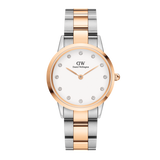 Daniel Wellington Iconic Link White Dial Two Tone Steel Strap Watch For Women - DW00100358 Buy Now By Daniel Wellington