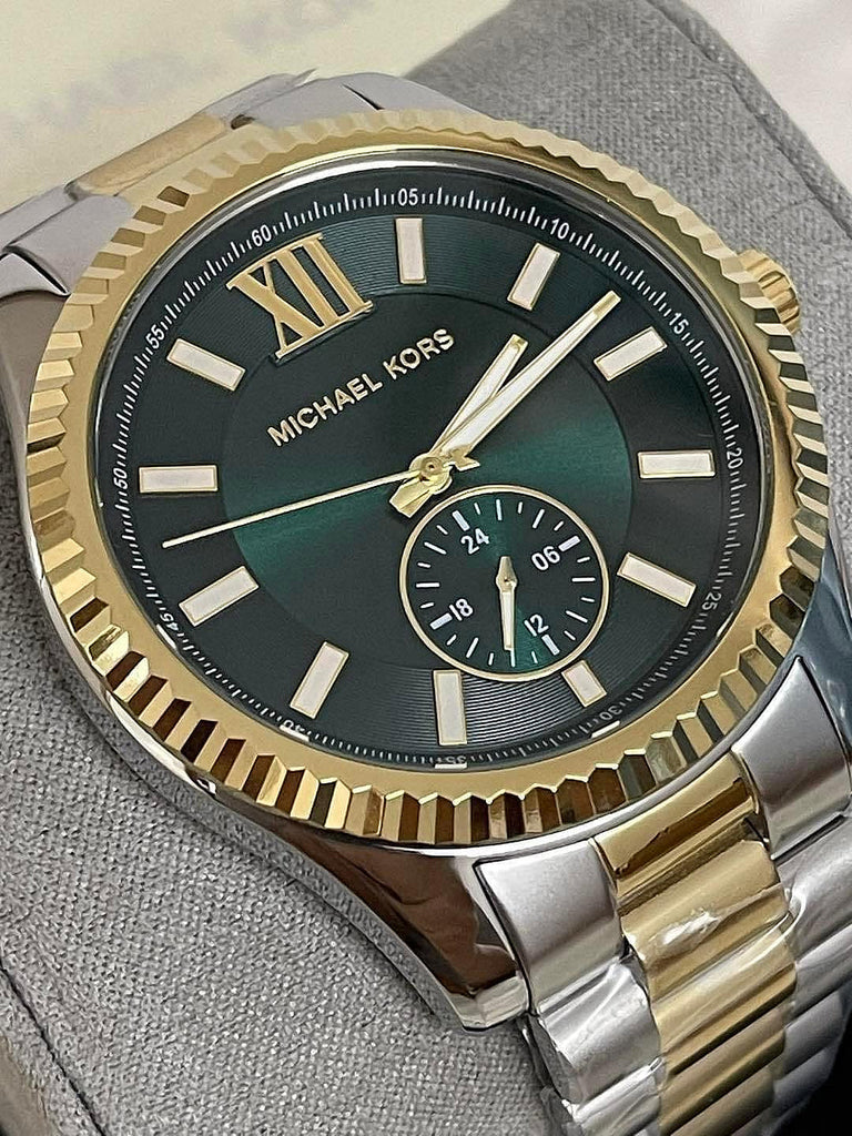 Michael Kors Lexington Quartz Green Dial Two Tone Steel Strap Watch For Men - MK9063 Buy Now By Michael Kors