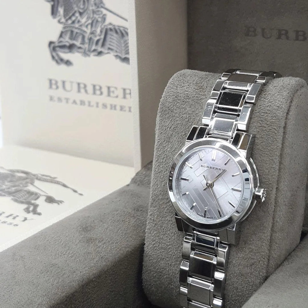Burberry The City Silver Diamonds Dial Silver Steel Strap Watch for Women - BU9230 Buy Now By Burberry