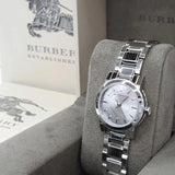 Burberry The City Silver Diamonds Dial Silver Steel Strap Watch for Women - BU9230 Buy Now By Burberry