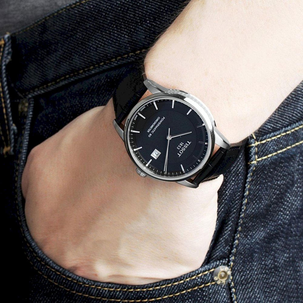 Tissot T Classic Luxury Powermatic 80 Black Dial Black Leather Strap Watch For Men - T086.408.16.051.00 Buy Now By Tissot