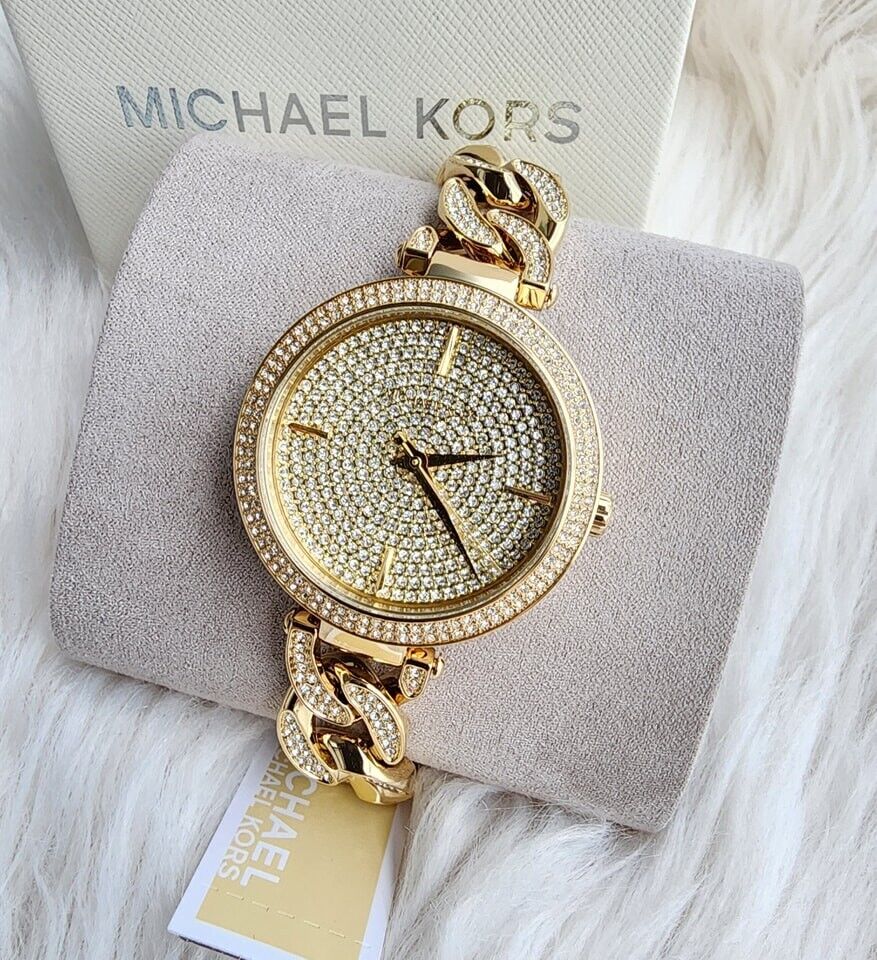 Michael Kors Catelyn Crystals Gold Dial Gold Steel Strap Watch For Women - MK4674 Buy Now By Michael Kors