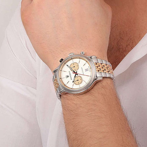 Maserati Legend Chronograph Ivory White Dial Two Tone Steel Strap Watch For Men - R8873638002 Buy Now By Maserati