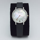 Emporio Armani Kappa White Mother of Pearl Dial Black Leather Strap Watch For Women - AR2509 Buy Now By Emporio Armani
