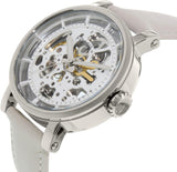 Fossil Boyfriend Automatic Skeleton Silver Dial White Leather Strap Watch for Women - ME3069 Buy Now By Fossil