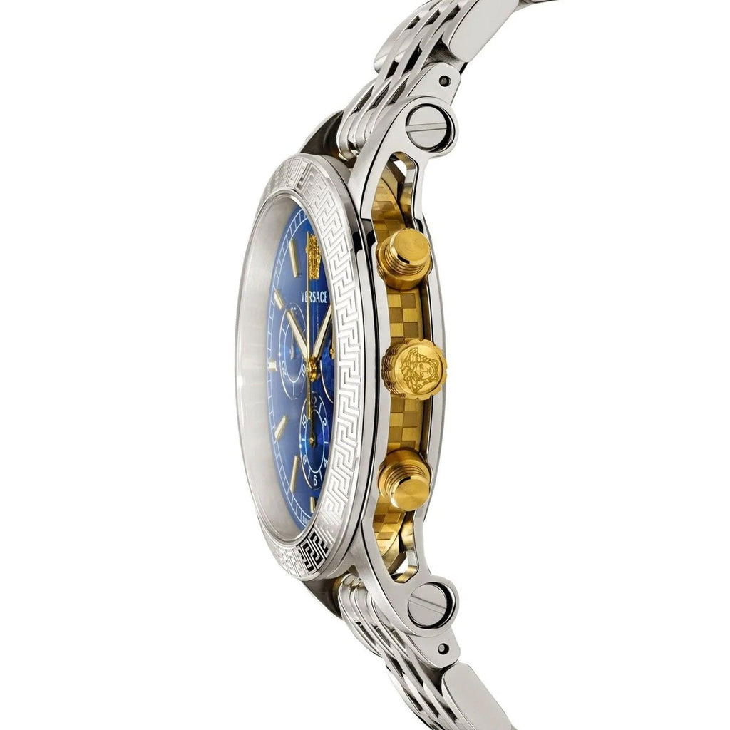 Versace Sport Tech Chronograph Blue Dial Silver Steel Strap Watch for Men - VELT00219 Buy Now By Versace
