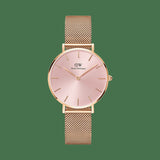 Daniel Wellington Petite Melrose Pink Dial Rose Gold Mesh Strap Watch For Women - DW00100367 Buy Now By Daniel Wellington