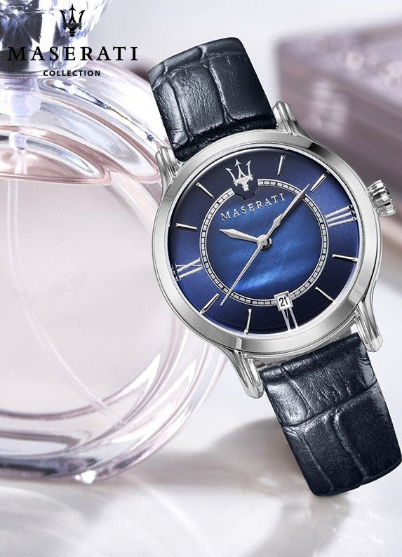 Maserati Epoca Blue Dial Blue Leather Strap Watch For Women - R8851118502 Buy Now By Maserati