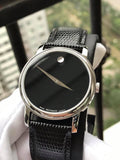 Movado Museum Black Dial Black Leather Strap Watch For Men - 2100002 Buy Now By Movado