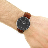 Daniel Wellington Classic St Mawes Black Dial Brown Leather Strap Watch For Men - DW00100130 Buy Now By Daniel Wellington