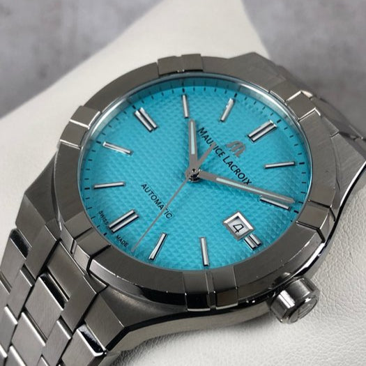 Maurice Lacroix Aikon Automatic Sky Blue Dial Silver Steel Strap Watch For Men - AI6008-SS00F-431-C Buy Now By Maurice Lacroix
