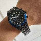 Fossil FB-01 Chronograph Black Dial Grey Steel Strap Watch for Men - FS5835 Buy Now By Fossil