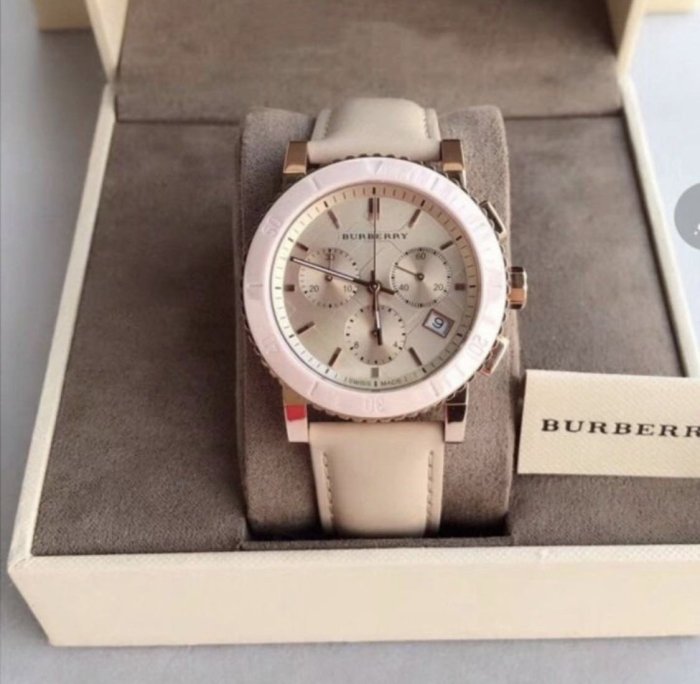 Burberry City Chronograph White Dial White Leather Strap Watch For Women - BU9701 Buy Now By Burberry