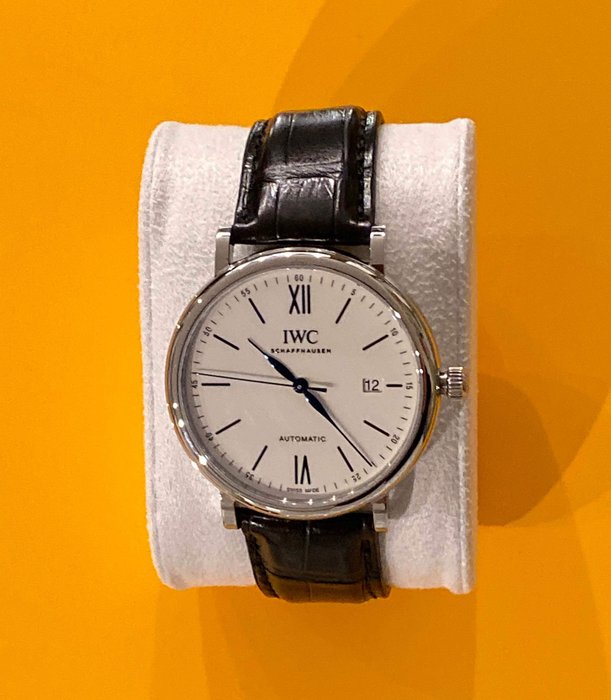 IWC Portofino Automatic '150 Years' Edition Automatic White Dial Black Leather Strap Watch for Men - IW356519 Buy Now By IWC